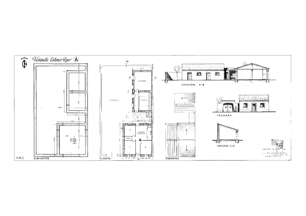 06 Planta-F Pueblo de Pilué Vivienda colono tipo A
