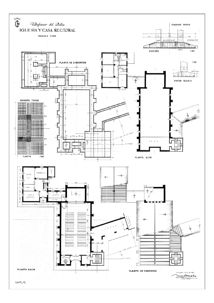 18 Plano-E Villafranco del delta Iglesia y casa rectoral