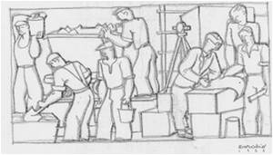 Boceto Bajorrelieve Confederación Hidrográfica del Ebro