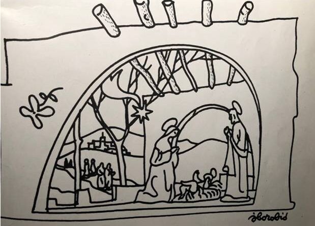 Dibujo de tercer belén - José Borobio